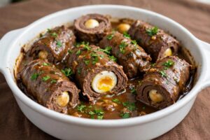 Read more about the article Receita de Bife à Rolê Recheado com Ovos de Codorna