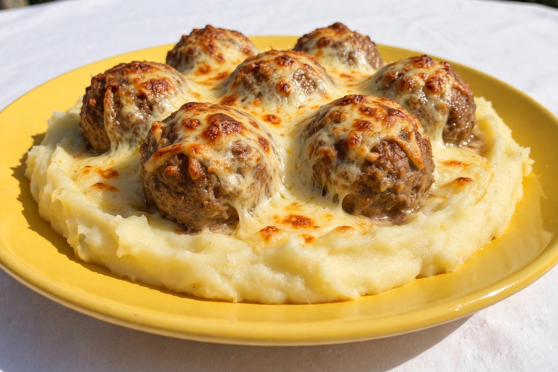 Read more about the article Receita de Almôndegas Gratinadas com Purê de Batatas