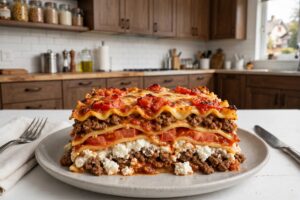 Read more about the article Lasanha de Carne com Queijo Cottage e Tomate
