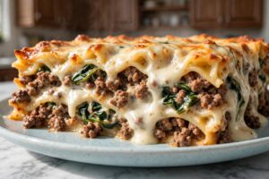 Read more about the article Lasanha de Carne com Molho Bechamel e Espinafre