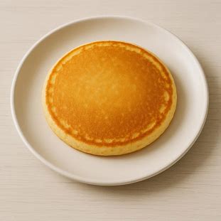 Panqueca simples dourada sendo servida em prato branco, ilustrando uma receita prática e rápida para café da manhã.