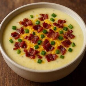 Read more about the article 🥔 Sopa Cremosa de Batata, Bacon e Queijo