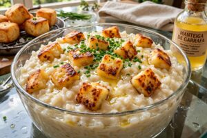Read more about the article Risoto de Queijo Coalho com Manteiga de Garrafa e Cebolinha