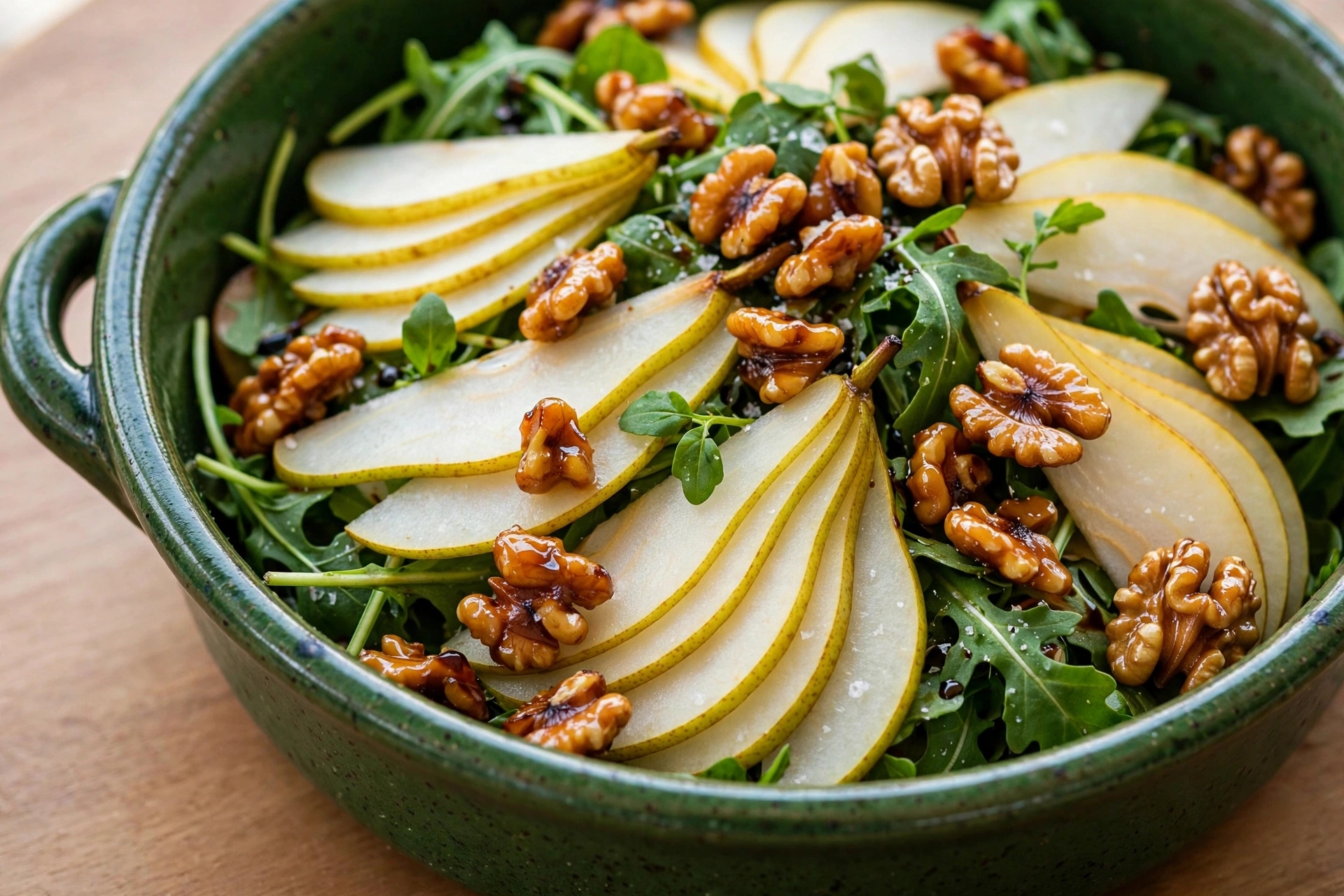 Read more about the article Salada de Rúcula com Pera e Nozes Caramelizadas