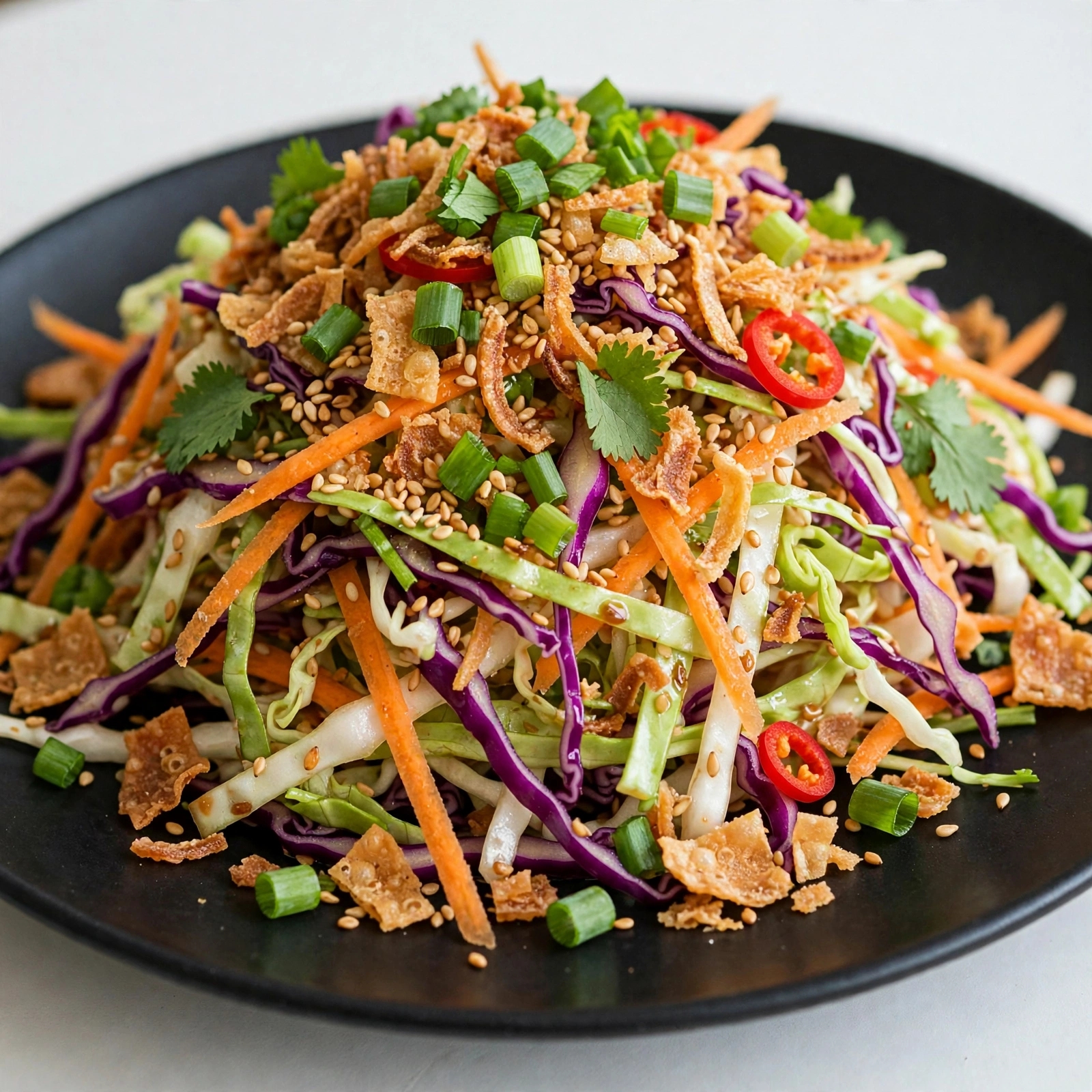 Read more about the article Salada Asiática Crocante com Repolho e Gergelim