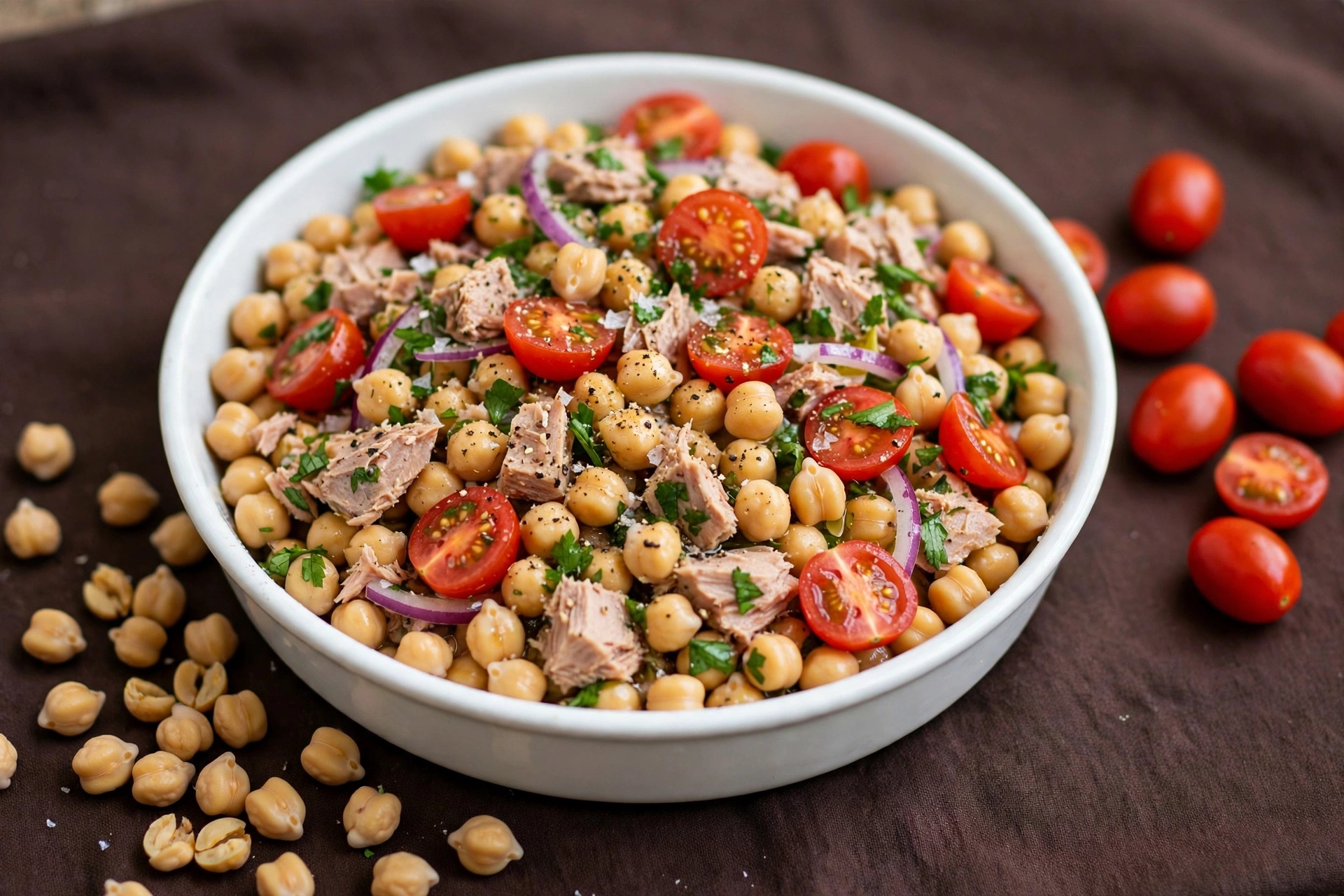 Read more about the article Salada de Grão-de-Bico com Atum e Tomatinhos