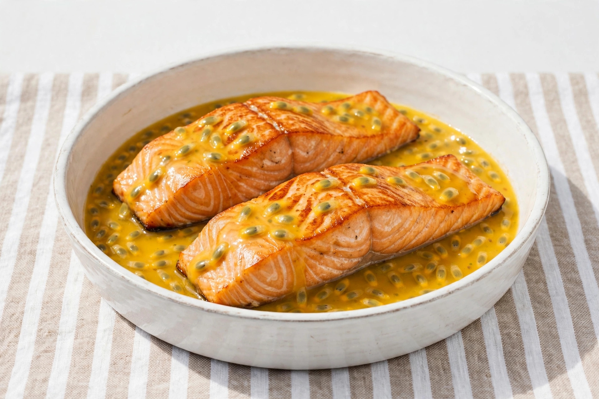 Read more about the article Filé de Salmão Grelhado com Molho de Maracujá