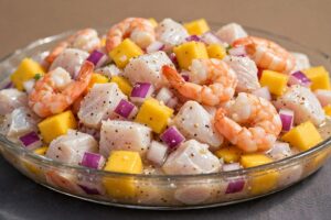 Read more about the article Ceviche Tropical de Pescada e Camarão