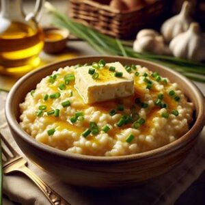 Read more about the article 🧀 Risoto de Queijo Coalho com Manteiga de Garrafa e Cebolinha