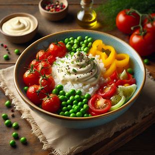 Arroz cremoso com legumes coloridos preparado com maionese Hellmann’s.