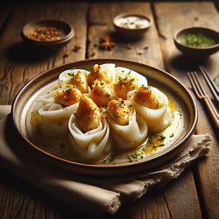 Tapioca branca dobrada, recheada com frango cremoso e dourado.