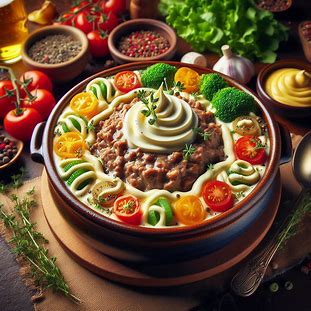 Carne de panela cremosa com maionese Hellmann’s servida em prato fundo com molho.