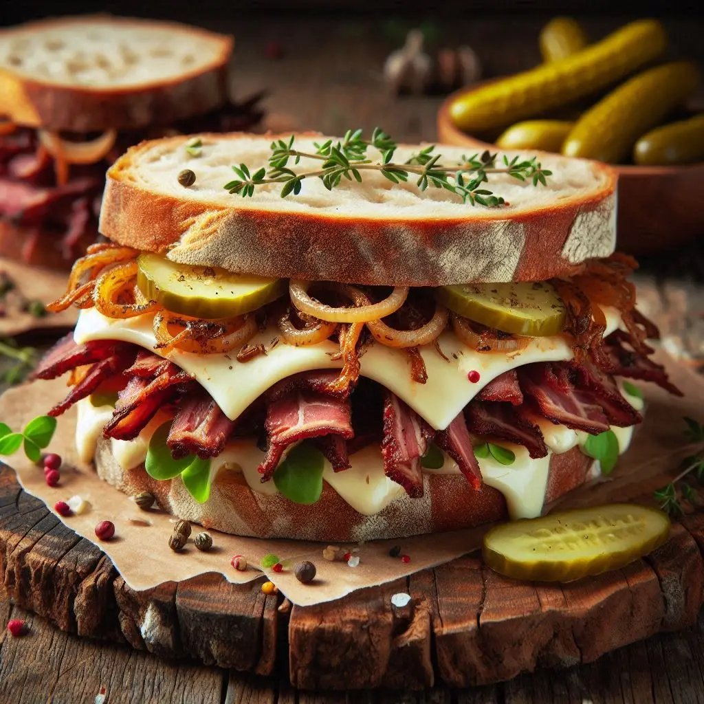 Sanduíche de carne seca desfiada com queijo coalho grelhado em pão rústico.